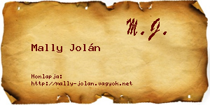 Mally Jolán névjegykártya